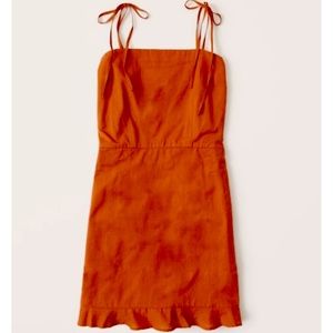 Tie Strap Ruffle Hem Dress